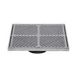 300mm Square Floor Waste - 316 Grade S/S (suits 100mm pipe) (Heel Proof)