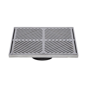 300mm Square Floor Waste - 316 Grade S/S (suits 100mm pipe) (Heel Proof)