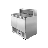 Atosa 2 DOORS PIZZATABLE MARBLE TOP SALADETTE FRIDGE 900 MM ESL3831