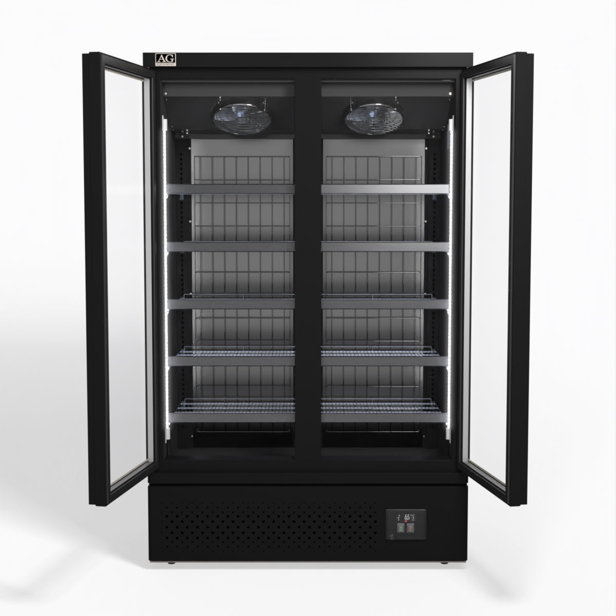 AG Supermarket Two Glass Doors Upright Display Fridge - 1000 Litre