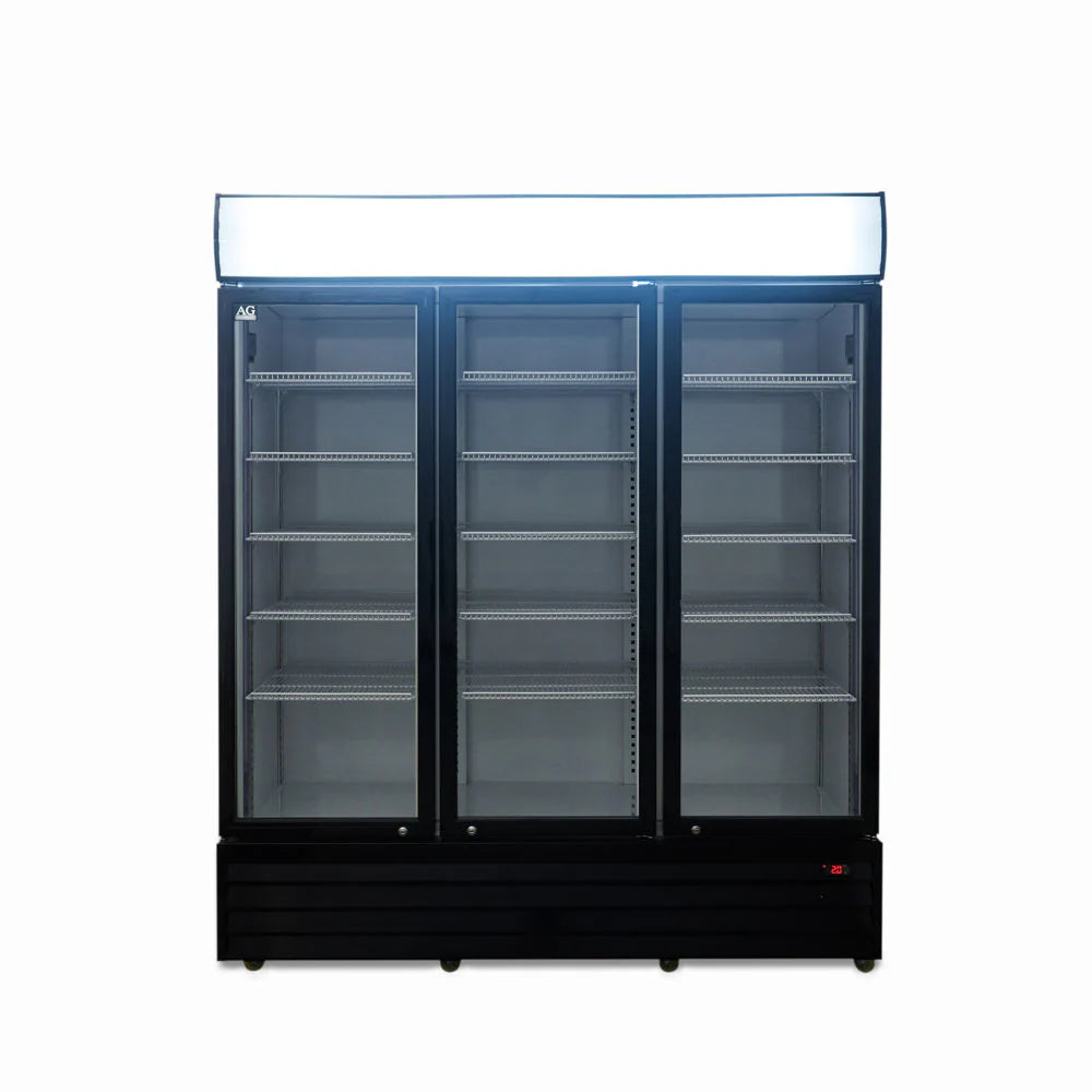 1500L Triple Door Upright Display Fridge - Glass Door    CU1500TNG