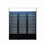 1500L Triple Door Upright Display Fridge - Glass Door    CU1500TNG
