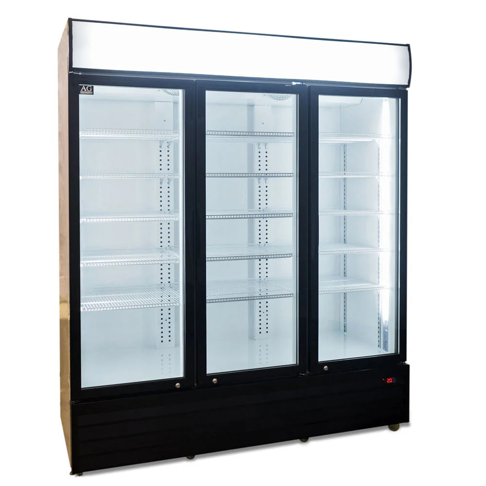1500L Triple Door Upright Display Fridge - Glass Door    CU1500TNG