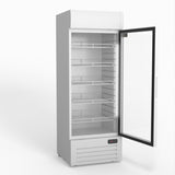 AG 515L Upright Glass Door Display/Drinks Fridge - White with Light Box