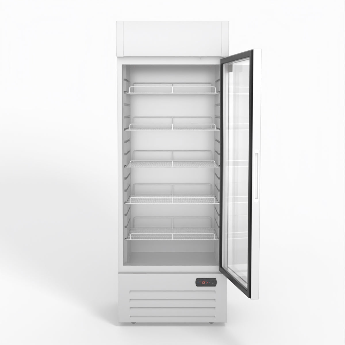 AG 515L Upright Glass Door Display/Drinks Fridge - White with Light Box