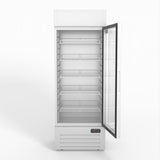 AG 515L Upright Glass Door Display/Drinks Fridge - White with Light Box