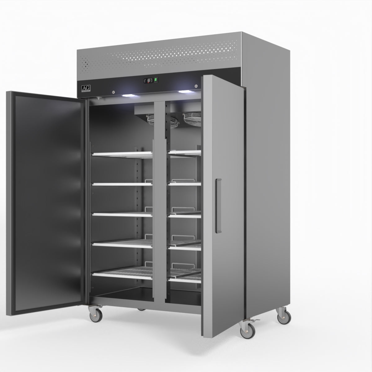 AG 1000 Litre Upright Double Stainless Steel Door Fridge