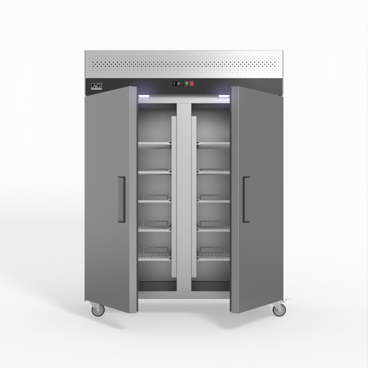 AG 1300 Litre Upright Double Stainless Steel Door Freezer