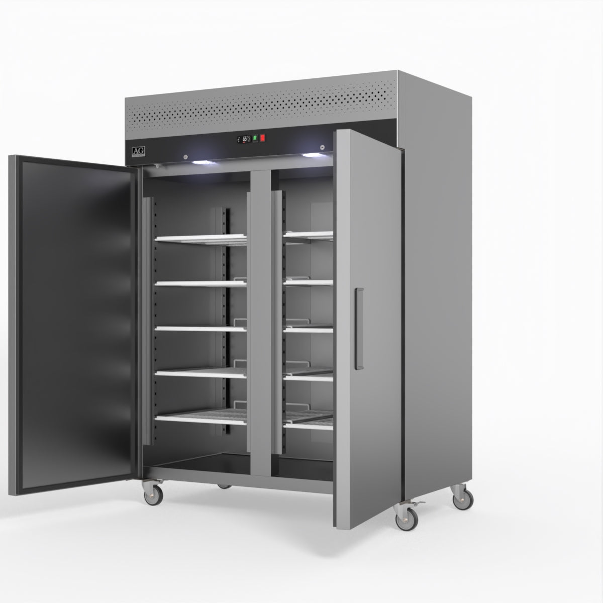 AG 1300 Litre Upright Double Stainless Steel Door Freezer