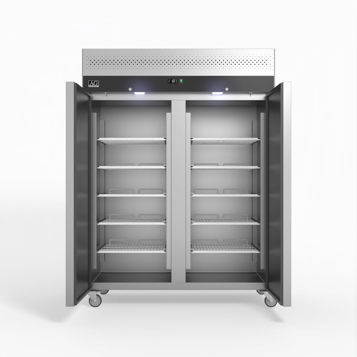 AG 1300 Litre Upright Double Stainless Steel Door Fridge