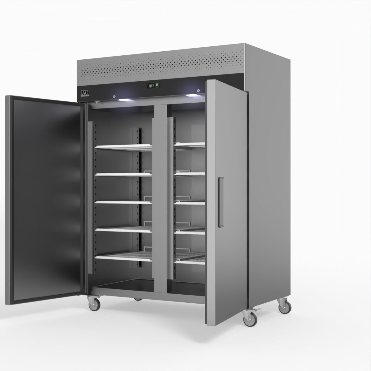 AG 1300 Litre Upright Double Stainless Steel Door Fridge