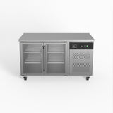 AG Commercial Two Glass Door Worktop / Under Bench Display Fridge 700mm Depth
