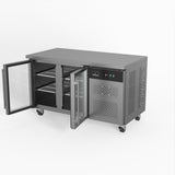 AG Commercial Two Glass Door Worktop / Under Bench Display Fridge 700mm Depth