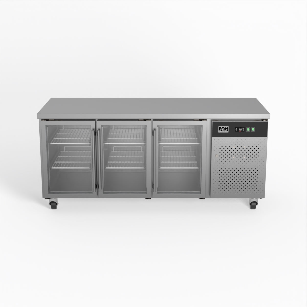 AG Three Door Commercial Glass Door Worktop / Under Bench Display Fridge 700mm Depth   GNX3100TNG