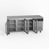 AG Three Door Commercial Glass Door Worktop / Under Bench Display Fridge 700mm Depth   GNX3100TNG