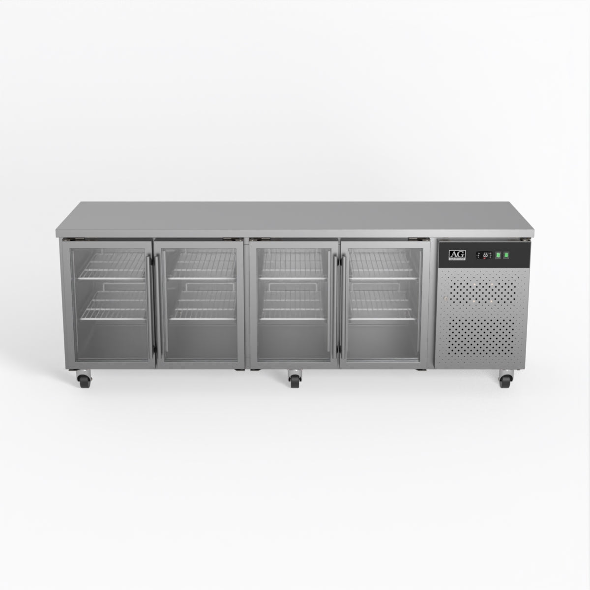 AG Commercial Four Glass Door Worktop / Under Bench Display Fridge 700mm Depth GNX4100TNG