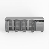 AG Commercial Four Glass Door Worktop / Under Bench Display Fridge 700mm Depth GNX4100TNG