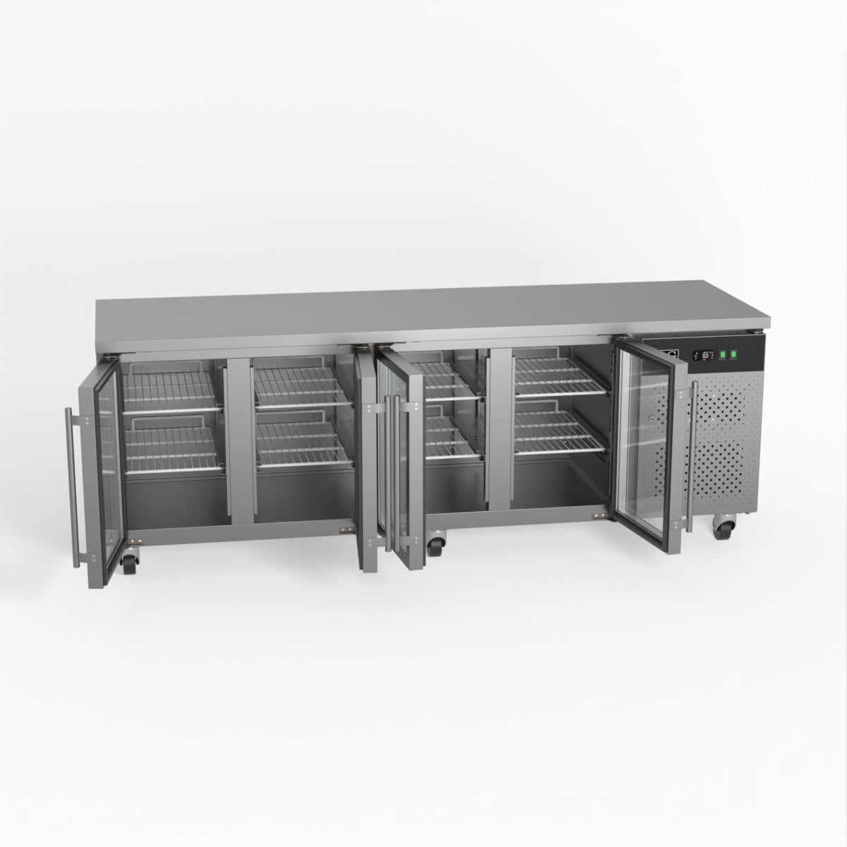 AG Commercial Four Glass Door Worktop / Under Bench Display Fridge 700mm Depth GNX4100TNG