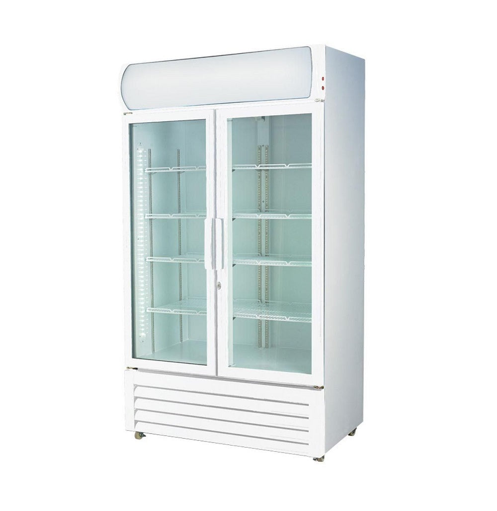 Double Glass Door Colourbond Upright Drink Fridge - LG-1200GT