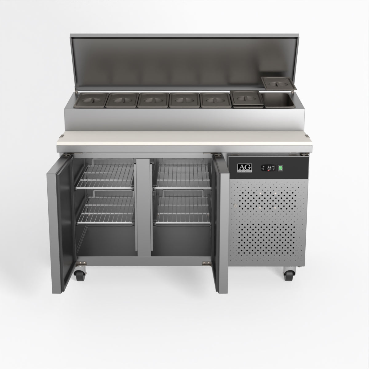 AG 2 Door Saladette Fridge – Fits 7 x 1/3 GN Trays