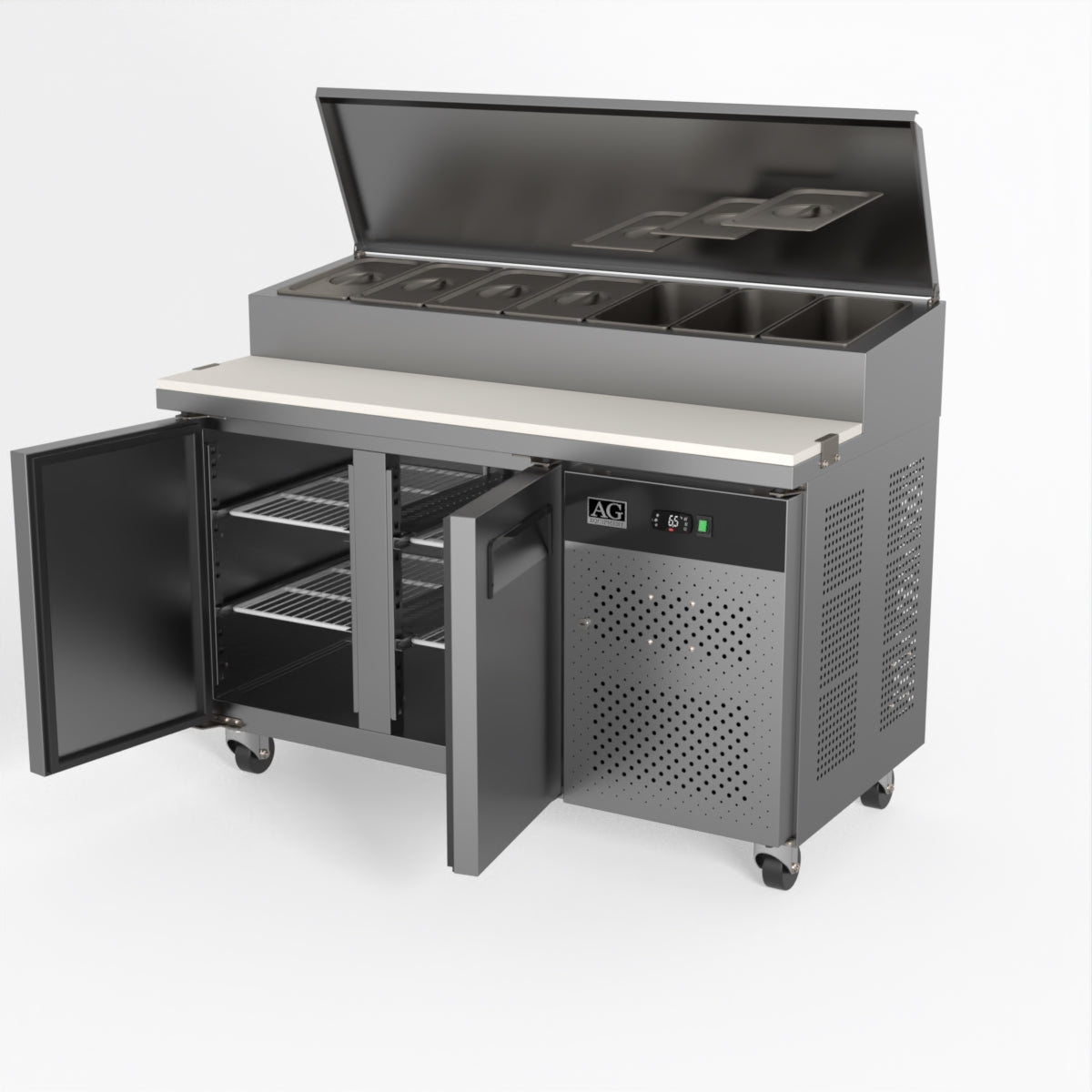 AG 2 Door Saladette Fridge – Fits 7 x 1/3 GN Trays