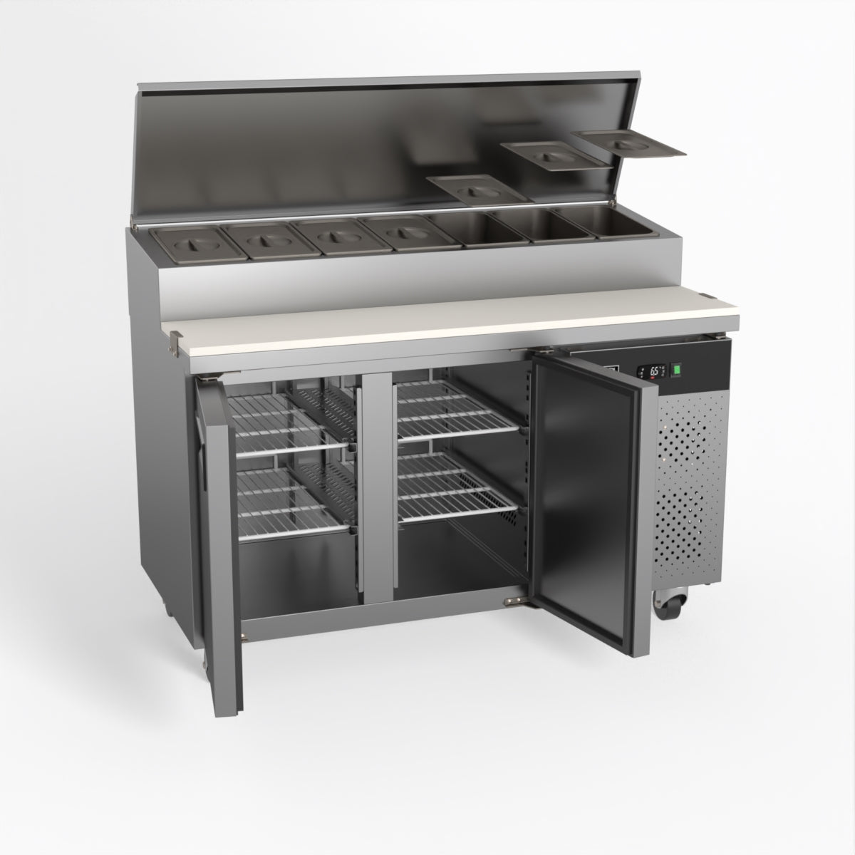 AG 2 Door Saladette Fridge – Fits 7 x 1/3 GN Trays