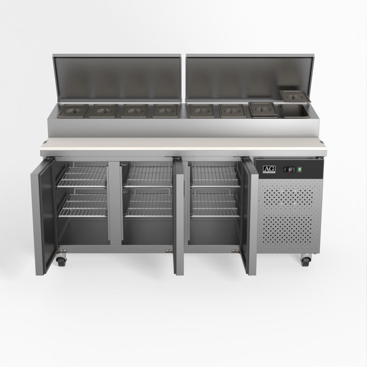 AG 3 Door Saladette Fridge – Fits 8 x 1/3 GN Trays