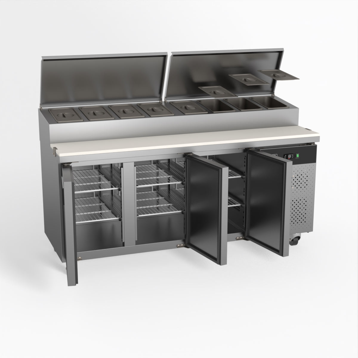 AG 3 Door Saladette Fridge – Fits 8 x 1/3 GN Trays