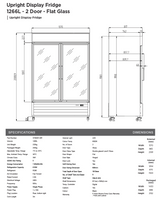 Bromic UC1250GDL-NR Upright Display Fridge 1266L – 2 Door – Flat Glass – Lightbox (5 year warranty)