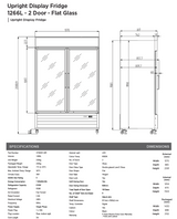 Bromic UF0550GDL-NR Upright Display Freezer 546L – 1 Door – Flat Glass – Lightbox (5 year warranty)