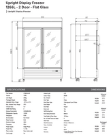Bromic UF1250GDL-NR Upright Display Freezer 1266L – 2 Door – Flat Glass – Lightbox (5 year warranty)