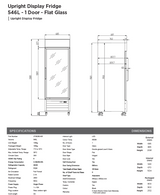 Bromic UC0550GDL-NR Upright Display Fridge 546L – 1 Door – Flat Glass – Lightbox (5 Years warranty)