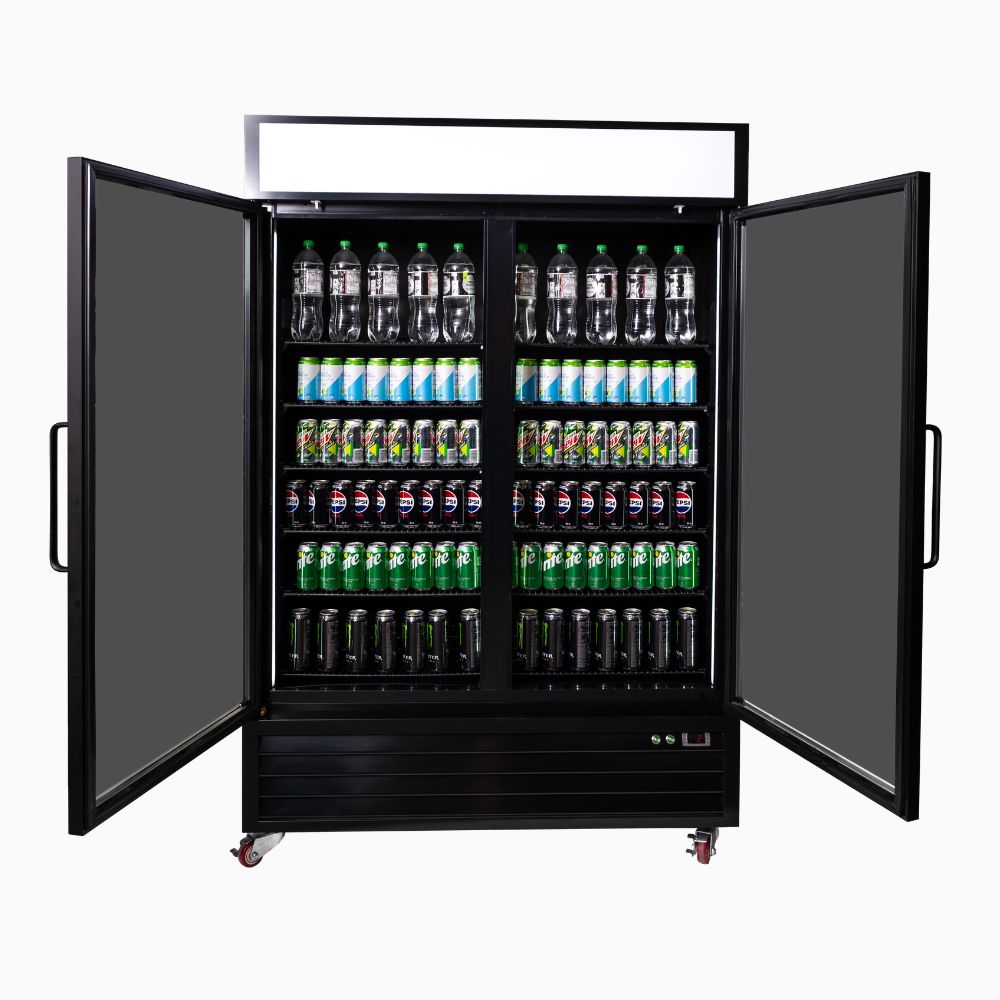 Bromic UC1250GDL-NR Upright Display Fridge 1266L – 2 Door – Flat Glass – Lightbox (5 year warranty)
