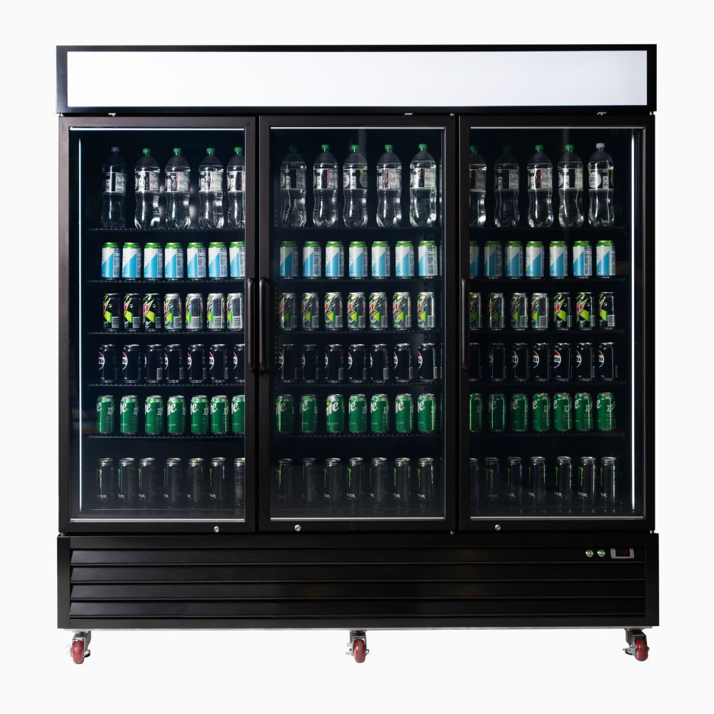 Bromic UC1980GDL-NR Upright Display Fridge 1980L – 3 Door – Flat Glass – Lightbox  (5 year warranty)