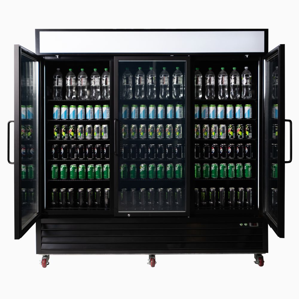 Bromic UC1980GDL-NR Upright Display Fridge 1980L – 3 Door – Flat Glass – Lightbox  (5 year warranty)