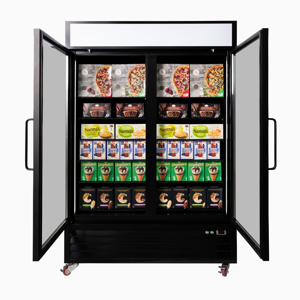 Bromic UF1250GDL-NR Upright Display Freezer 1266L – 2 Door – Flat Glass – Lightbox (5 year warranty)