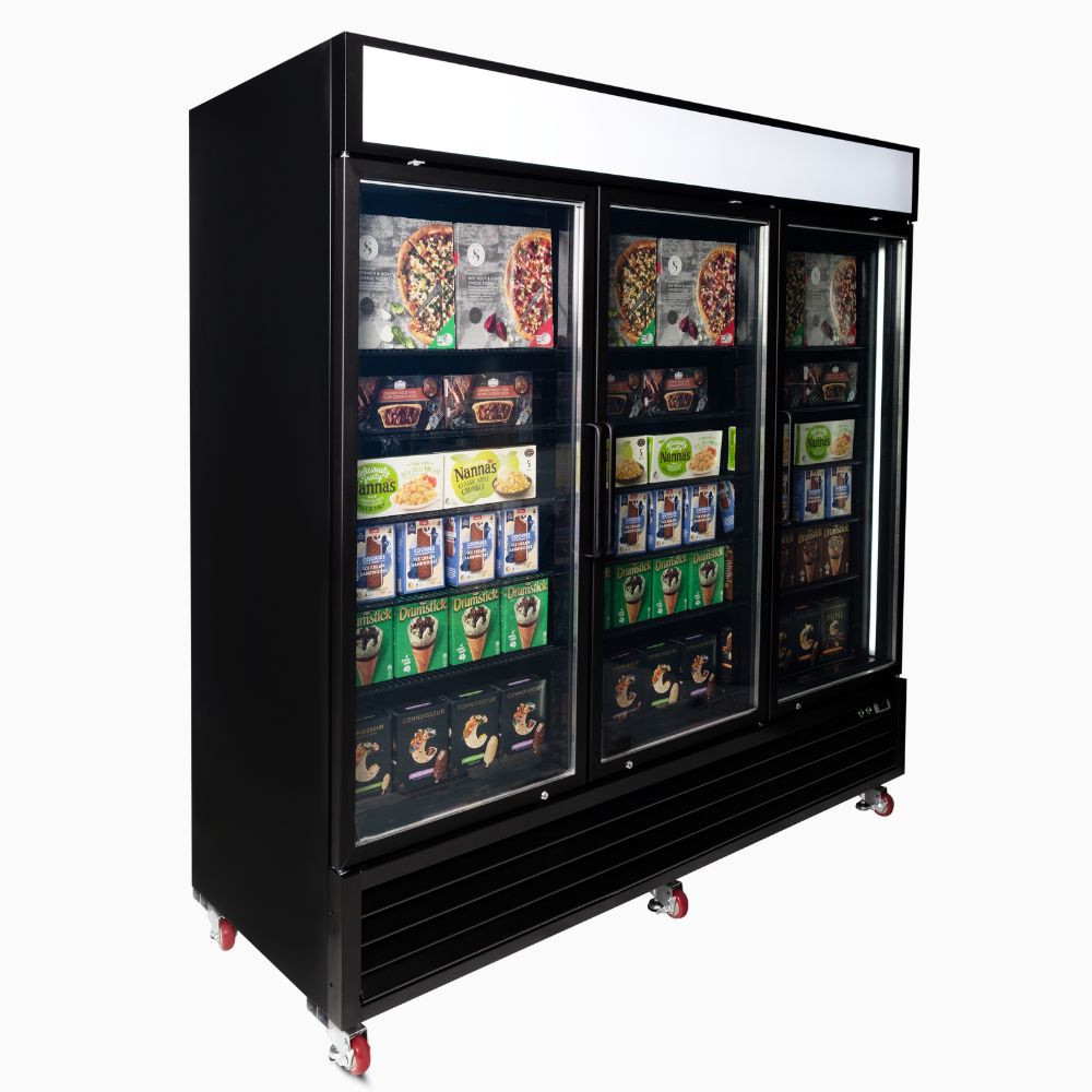 Bromic UF1980GDL-NR Upright Display Freezer 1980L – 3 Door – Flat Glass – (5 year warranty)