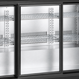 BB-330SEC sliding glass doors and wire shelving detail
