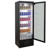 300L Upright Glass Door Display / Backbar Fridge - Black   B300G