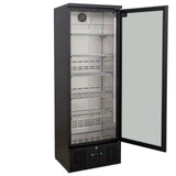 300L Upright Glass Door Display / Backbar Fridge - Black   B300G