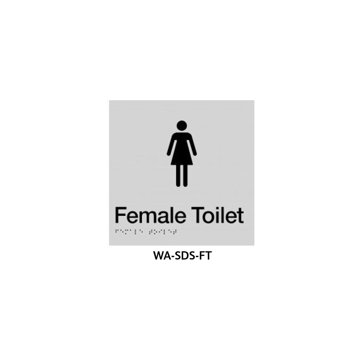 Braille Sign Female Toilet (Silver)