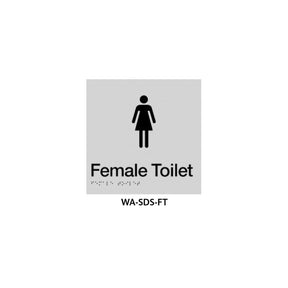 Braille Sign Female Toilet (Silver)