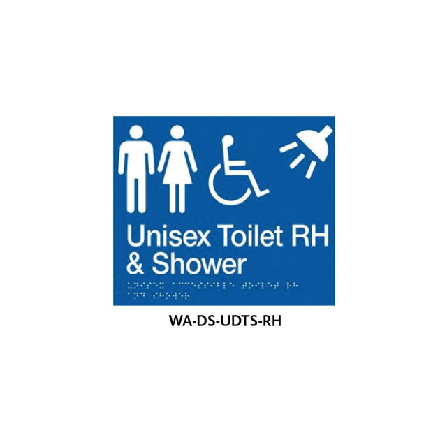 Braille Sign Unisex Disabled Toilet and Parent Room RHS (Blue)