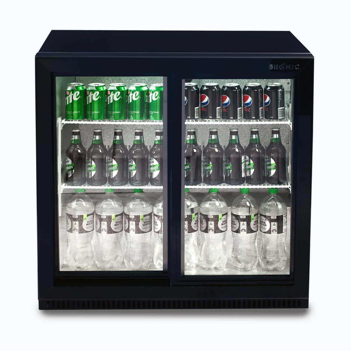 Bromic Back Bar Fridge - 190L - 2 Doors - Sliding  (5 Years Warranty)