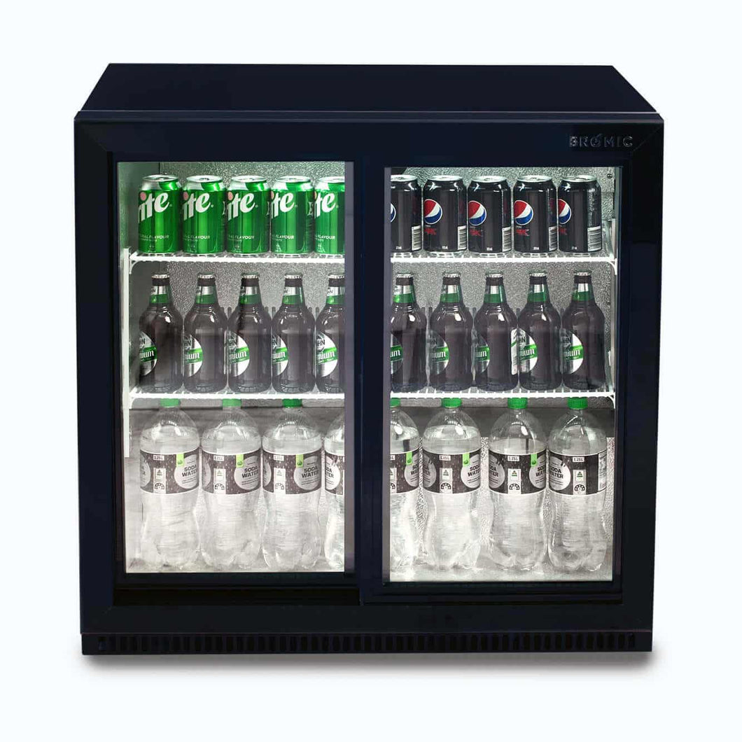 Bromic Back Bar Fridge - 190L - 2 Doors - Sliding  (5 Years Warranty)