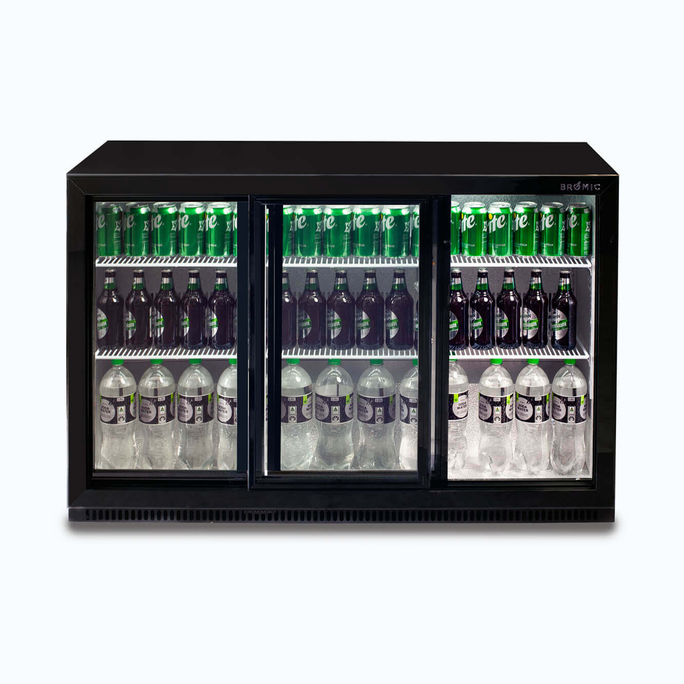 Bromic Back Bar Fridge - 307L - 3 Doors - Sliding  (5 Years Warranty)
