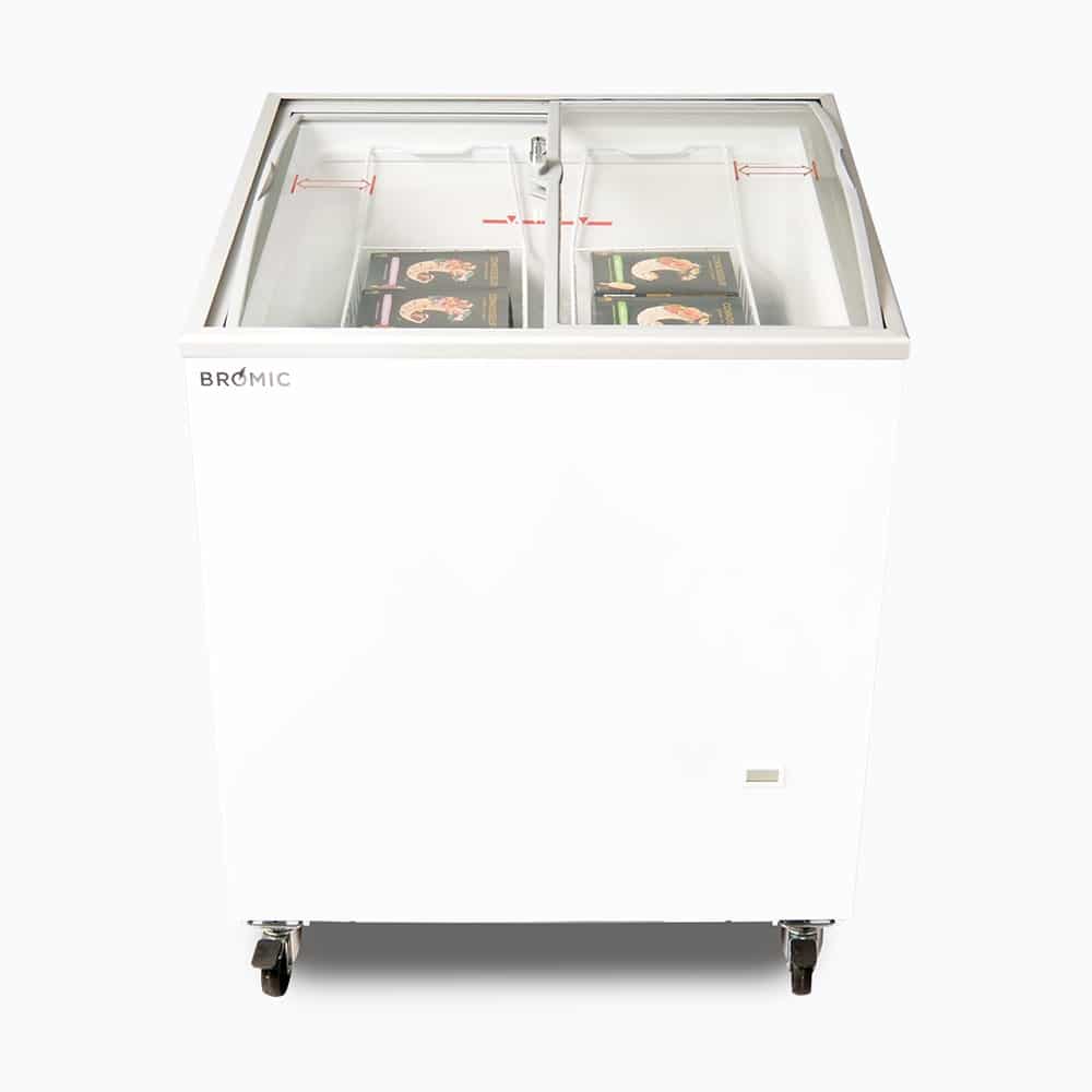 Bromic Display Chest Freezer - 176L - Curved Glass Top     (5 Years Warranty)
