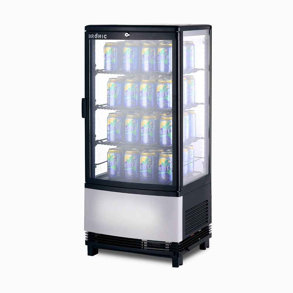 Bromic Countertop Fridge - 80L - 1 Door - Curved Glass - Black  (5 Years Warranty)