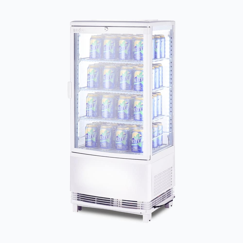 Bromic Countertop Fridge - 80L - 1 Door - Curved Glass - White  (5 Years Warranty)