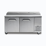 Bromic Pizza Prep Fridge - 2  Doors - 1702mm - 9 Pans  (5 Years Warranty)